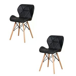 Kit 02 Cadeiras Slim - Preto Preto
