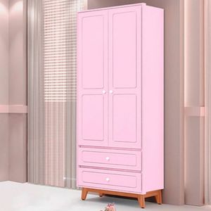Guarda-roupa Infantil Kevin 2 Portas 2 Gavetas Mdf Tuboarte Rosa