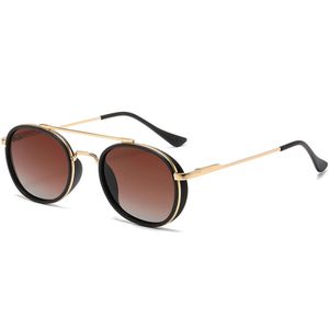 Óculos De Sol Steampunk Unissex Redondo Com Proteção Uv400