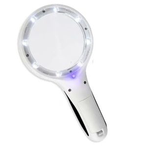 Lupa De Mao Led Uv Portatil Bifocal Estetica Leitura Zoom