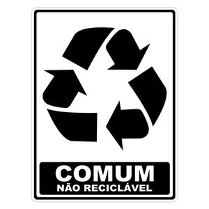 Adesivo Lixo Comum Não Reciclavel 01 Unidade 20cm X 15cm Nome Do Desenho Comum