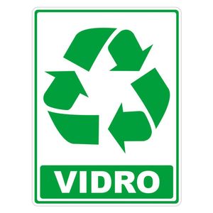 Adesivo Lixo Reciclavel Vidro 1 Unidade 20cm X 15cm Nome Do Desenho Vidro