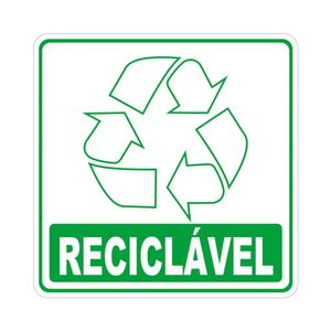 Adesivo Lixo Reciclavel 10cmx10cm Nome Do Desenho Reciclável