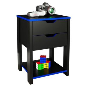 Gaveteiro Gamer 2 Gaveta Me4163 Preto Azul Tecno Mobili Preto Azul