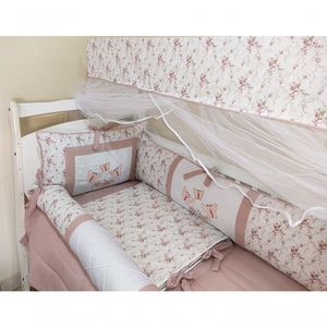 Kit Berço 8 Pçs - Coleção Borboletas - Cambraia 100% Algodão -