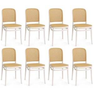 Kit 8 Cadeiras De Jantar Roma Para Sala E Cozinha - Branco