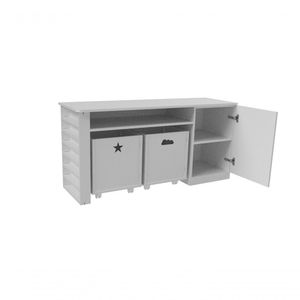 Rack Com Baús Infantil Com Porta Carrinhos Kauan 100% Mdf