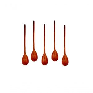 Kit 10 Peças Colher De Pau Madeira Modelo Índio 44 Cm