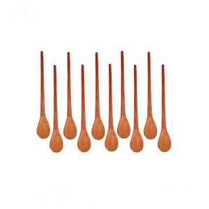 Kit 10 Peças Colher De Pau Madeira Modelos Mingau 27 Cm