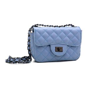 Bolsa Pequena Transversal Com Alça Em Corrente Azul
