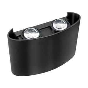 Arandela Led Lentille Double Preta 4w Branco 6500k