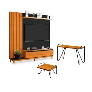Jogo Para Sala De Estar Kagoshima Preto Freijó Naturale