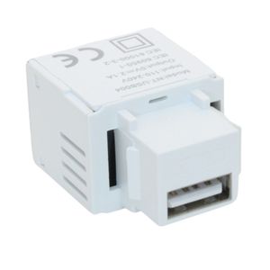 Conector Usb Charger 5v 2.1a - Padrão Keystone - Branco