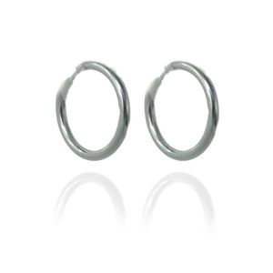 Brinco Argolinha Lisa 2x15 Em Prata 925 [f027]