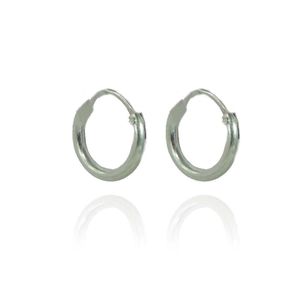 Brinco Argolinha Lisa 2x10 Em Prata 925 [f027]