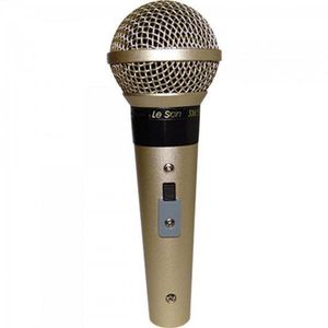 Microfone Profissional Leson Sm-58 P4 Cardióide Com Fio Champanhe [f002]