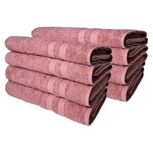 Kit 8 Toalhas De Banho Itália Soft 100% Algodão 430g-m 80x150cm - Rosê Rosê