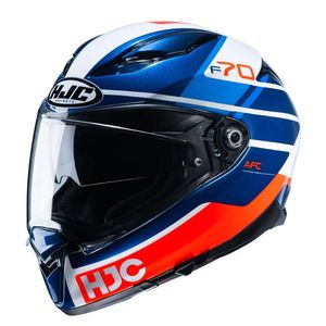 Capacete Hjc F70 Tino Azul Branco E Laranja 56 [f016]