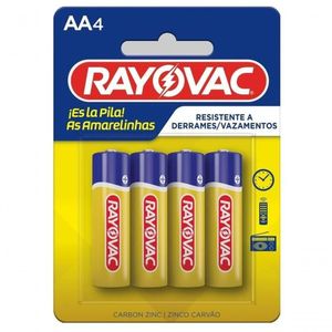 Pilha Zinco Aa4 Rayovac Amarelinhas Cartela Com 04 Unidades [f108]