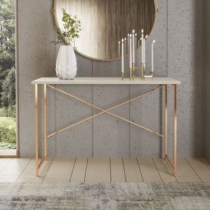 Aparador 76 Cm Estilo Industrial Cobre/Off White