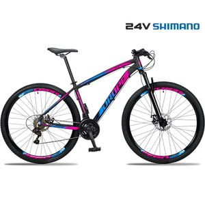 Bicicleta 29 Dropp Z3 Shimano Tz 24 Vel Freio A Disco Mtb Alumínio Azul+rosa