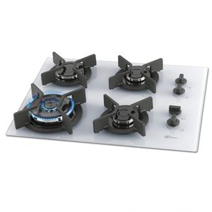 Fogão Cooktop 4 Bocas Gás Mesa Vidro Tc Infinity Fischer Branco