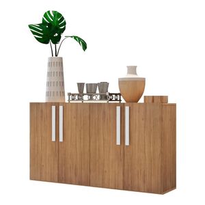 Aparador Buffet 4 Portas Suspenso Viena V3605 Rustic/Branco Rustic/Branco