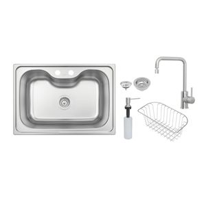 Cuba de Sobrepor Inox + Misturador Dosador Cesta Tramontina