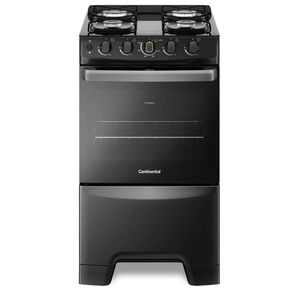 Fogão 4 Bocas Mesa De Vidro Preto Continental Fc4fp Bivolt