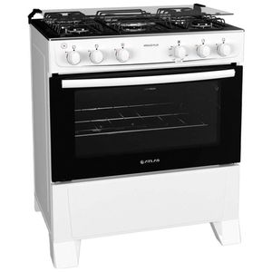 Fogão 5 Bocas Mônaco Plus Branco Com Mesa De Inox Atlas Branco Bivolt