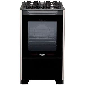 Fogão 4 Bocas Magister Com Mesa De Vidro Dako Preto Bivolt