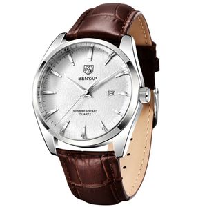 Relógio De Quartzo Masculino Design Classico Esportivo à Prova D\' água Marrom