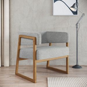 Poltrona Em Madeira Maciça Com Braço Bria Nogueira Tec Poly 386 G-3