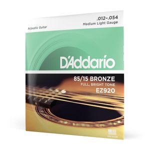 Encordoamento Violão Aço 12-54 D Addario 85-15 Bronze Ez920 [f035]