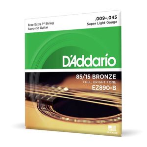 Encordoamento Violão Aço 09-45 Corda Extra D Addario Ez890-b [f035]