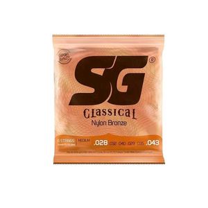 Encordoamento P-violão Nylon Bronze 65-35 Prata Tensão Média Sg 0.028 [f108]