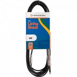 Cabo De áudio Hayonik Linha Brasil P2 Estéreo X P10 Estéreo 5m Preto [f003]