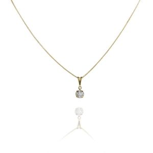 Colar Pingente Ponto De Luz Folheado A Ouro 18k [f027]