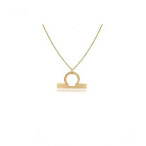Colar Personalizado Signo De Libra Folheado Em Ouro 18k [f027]
