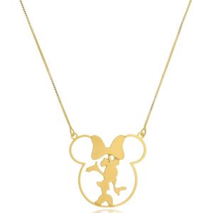 Colar Personalizado Minnie No Meio Folheado Em Ouro 18k [f027]