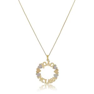 Colar Personalizado De Mandala Com Nomes De Filhos Folheado Em Ouro 18k [f027]
