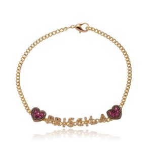 Pulseira Com Nome E Corações Trabalhados Em Zircônia [f027]