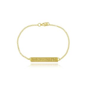 Pulseira Chapada Personalizada Com Data Iniciais Folheada Em Ouro 18k [f027]