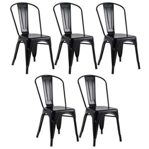 Kit 5 Cadeiras Iron Tolix - Preto