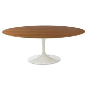 Mesa De Jantar Tulipa Saarinen 198X122 Cm Tampo FreijóBranco