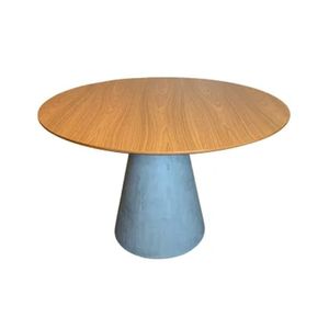 Mesa De Jantar Cone Redonda 150 Cm Cimento Queimado