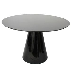 Mesa De Jantar Cone Redonda 140 Cm Laqueada Cor Preto