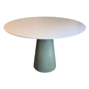 Mesa De Jantar Cone 130 Cm Cimento Queimado Branco