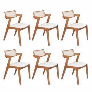 Conjunto Com 6 Cadeiras 81,5x53x57cm Verona Champagne