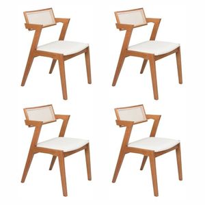 Conjunto Com 4 Cadeiras 81,5x53x57cm Verona Champagne